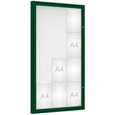PROCITY Venkovní vitrína Classique, 12 x A4, sklo, zelená – Zboží Živě