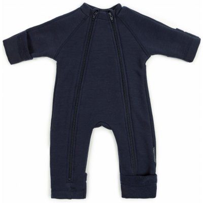 Merino overal bez kapuce s dvojitým zipem modrý navy Smallstuff – Zboží Dáma