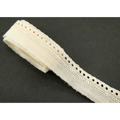 Bavlněná Madeira - světle krémová - šířka 3 cm – Zboží Dáma