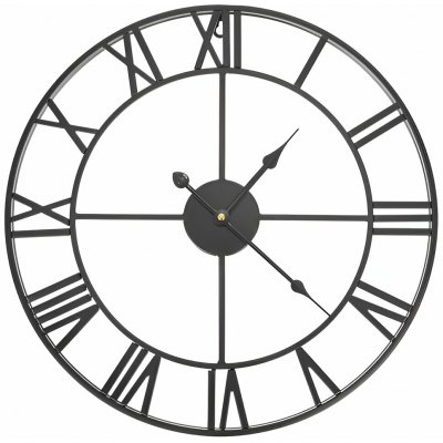 Iso Trade Retro nástěnné hodiny - černé – Zboží Dáma