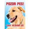 Autovýbava Grel Tabulka pozor pes labrador světlý z profilu
