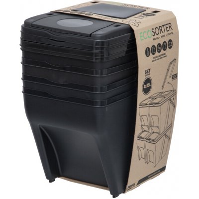 Ecosorter Stohovatelný odpadkový koš na tříděný odpad 4 x 25 l Z256359PG001 – Zboží Mobilmania