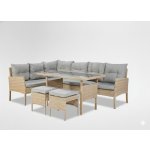 Garden Line BERNO Béžový + šedé polštáře – Sleviste.cz