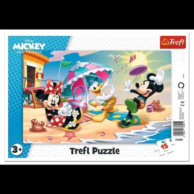 Trefl Mickey Mouse a Minnie Zábava na pláži 15 dílků