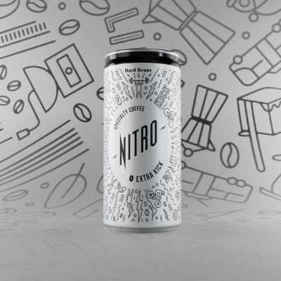 Hard Beans Nitro Cold Brew Extra Kick Maximální dávka energie 200 ml – Zbozi.Blesk.cz