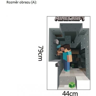 Živá Zeď Samolepka Minecraft Velikost: 79 x 44 cm – Zboží Mobilmania