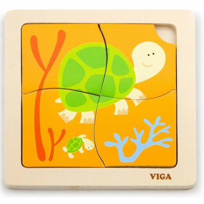 Viga puzzle Želva 4 dílky – Zboží Mobilmania