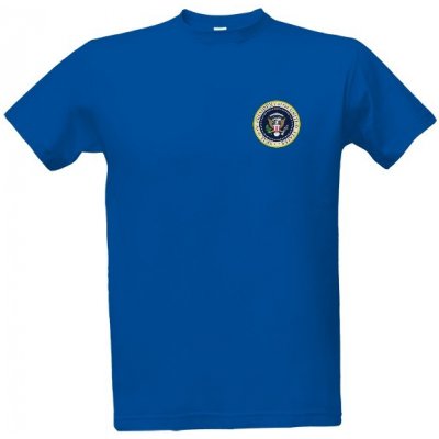 Tričko s potiskem USA Prezident pánské královská modrá – Zboží Mobilmania