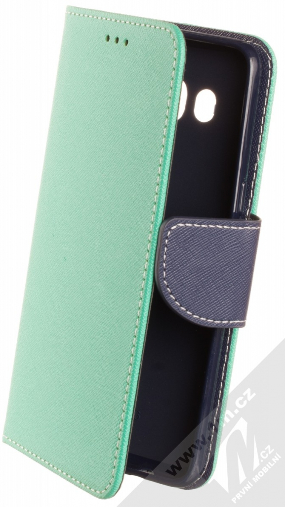 Pouzdro 1Mcz Fancy Book flipové Samsung Galaxy J5 2016 mátově zelená modré