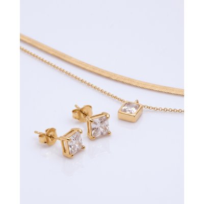 Franco Bene Diamond set náhrdelník a náušnice pozlacený 2278 – Hledejceny.cz