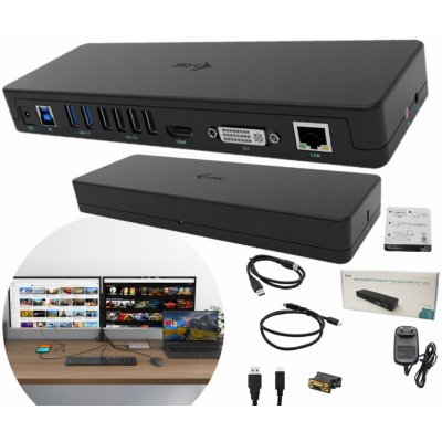 i-Tec USB 3.0 / USB-C Dual Display Docking Station HDMI DVI + VGA CAHDMIDVIDOCKPRO – Zbozi.Blesk.cz