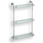 Sapho X-Round Skleněná polička trojitá s hrazdou chrom / mléčné sklo XR608 – Zboží Dáma