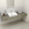 Umyvadlová deska Sapho TAILOR rockstone deska 140x50 cm, provedení límce L TR140L