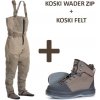 Rybářské prsačky Vision Brodící kalhoty KOSKI Waders ZIP+ Vision Brodící boty KOSKI, filcová podrážka