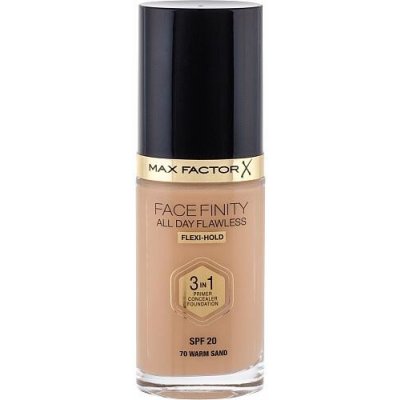 Max Factor Facefinity 3 in 1 Tekutý make-up s uv ochranou SPF20 70 Warm Sand 30 ml – Hledejceny.cz