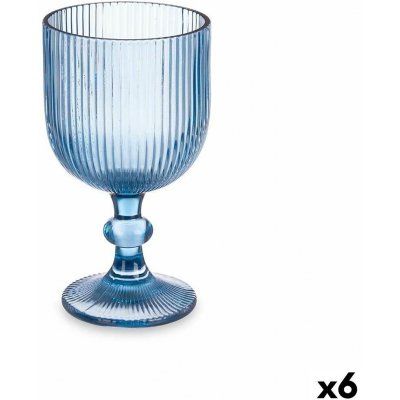 Vivalto Skleněné pruhy Modrá sklenice 6 x 370 ml