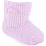 Kojenecké růžové ohrnovací ponožky 2 páry