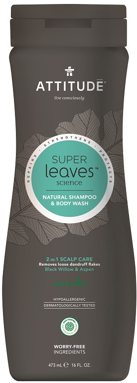 Attitude Super leaves přírodní Shampoo & tělové mýdlo 2in1 pro muže proti lupům 473 ml