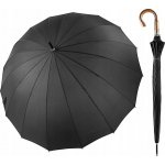 Bugatti Doorman černý luxusní pánský holový deštník s dřevěnou rukojetí černý – Sleviste.cz