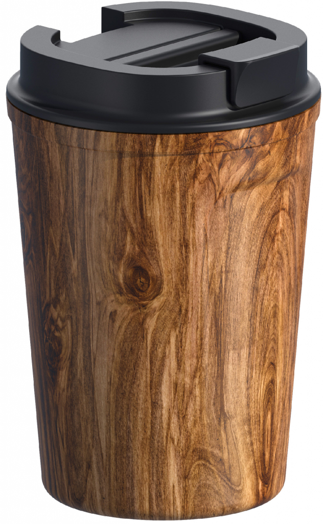 Asobu Nerezový termohrnek s keramickou vrstvou Coffee Express 360 ml Wood