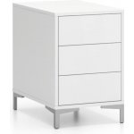 Plan Kancelářská policová komoda LAYERS, 3 zásuvky, 400x400x630 mm, bílá – Zboží Dáma