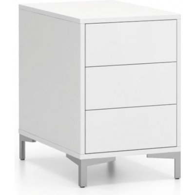 Plan Kancelářská policová komoda LAYERS, 3 zásuvky, 400x400x630 mm, bílá – Zboží Dáma