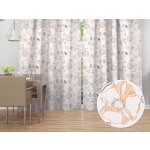 Biante Bavlněný závěs Sandra SA-526 Hnědé vlčí máky na bílém 150x150 cm – Hledejceny.cz
