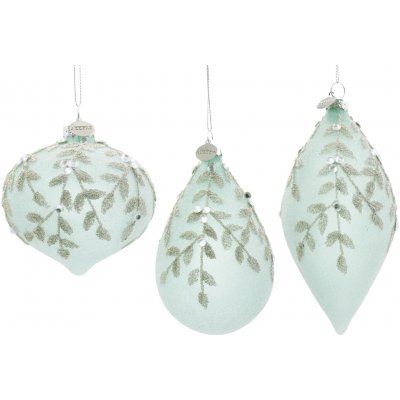 Bizzotto Set šesti zelených vánočních ozdob Leafglow Ø7/8 cm – Hledejceny.cz