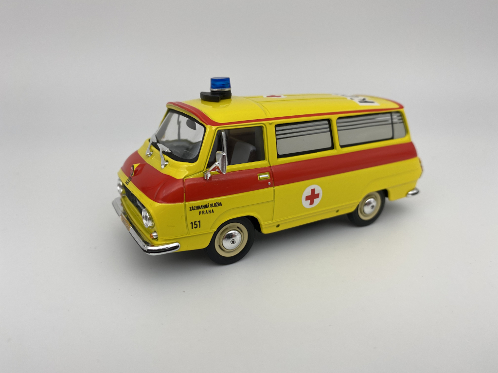 Abrex škoda 1203 1974 Sanitka Záchranka Praha žlutá 1:43