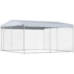 vidaXL Venkovní psí kotec se střechou 382 x 382 x 225 cm – Zboží Dáma
