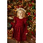 Lily Grey dívčí šaty s hvězdičkami vínově červené – Zboží Dáma