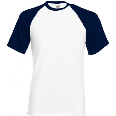 Fruit Of The Loom tričko Baseball s krátkým rukávem 165 g/m bílá/tmavá námořní
