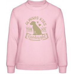 AWDis Sweat mikina Design Always kiss your dog Miminkovská růžová