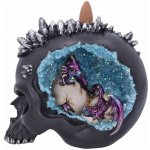 Mani Bhadra Stojánek svítící pro vonné kužely s tekoucím kouřem Dráčci v lebce cca 14 cm, 580 g – Sleviste.cz