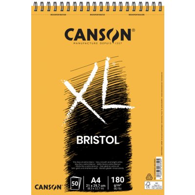 Canson XL Bristol Skicák v kroužkové vazbě A4 180g 50 listů – Zboží Mobilmania