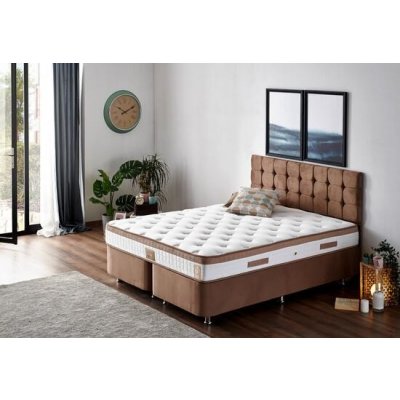 Hanah Home Double Mattress Base & Headboard Latte Light Brown – Hledejceny.cz