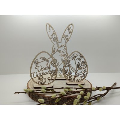 Dřevěné velikonoční dekorace s květinovým motivem D decor sada 3 ks – Zboží Mobilmania