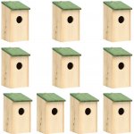 Petrashop Ptačí budky 12 x 12 x 22 cm masivní jedlové dřevo hnědé 314815 10 ks – Hledejceny.cz