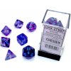 Příslušenství ke společenským hrám Chessex set 7 kostiček Nocturnal/Blue Luminary