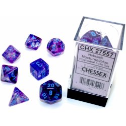 Chessex set 7 kostiček Nocturnal/Blue Luminary