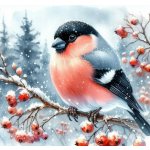 Norimpex Diamantové malování Ptáček v zimě 30 x 40 cm – Hledejceny.cz