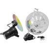 Zrcadlová koule 50101860 halogenová žárovka Disco koule, sada s hnacím motorkem, s otočným měničem barev 30 cm