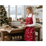 HOMLA Vánoční kuchyňská zástěra REINDEER červená 60x80 cm 833040 – Zboží Dáma