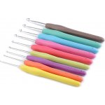 Sada háčků na háčkování se silikonovou rukojetí Varianta: mix barev, Balení: 1 sada – Sleviste.cz