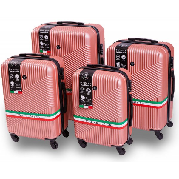 Cestovní kufr BERTOO Milano růžová 99l, 70l, 52l, 38 l