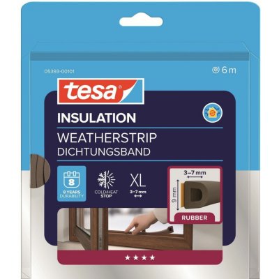 Tesa Těsnění oken a dveří profil D 6 m × 9 × 7 mm hnědé 05393-00101-03 – Zboží Dáma