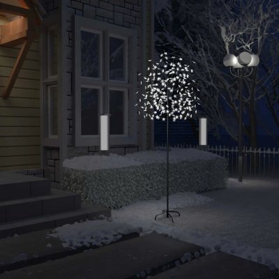 Petrashop Vánoční strom 220 LED chladné bílé světlo třešňový květ 220 cm