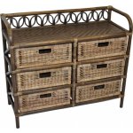 Ratanová komoda 6 zásuvek hnědá – Zboží Mobilmania