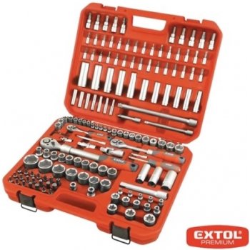 Extol Premium Gola sada nástrčných klíčů 155ks, 1/4" a 3/8" a 1/2" 8818340