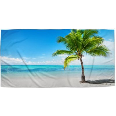 Sablio Ručník s potiskem Palma na pláži 70 x 140 cm – Zboží Mobilmania